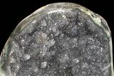 Tall Sparkling Plate Of Gray Druzy Quartz On Metal Stand #76800-1